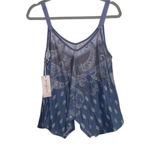 Linea Donatella Blue Paisley Sleeveless Top - M